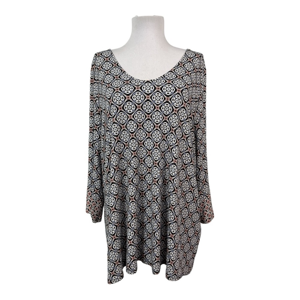 J. Jill Women's Petite XL PXL Pullover Knit Blouse Stretchy 3/4 Sleeves